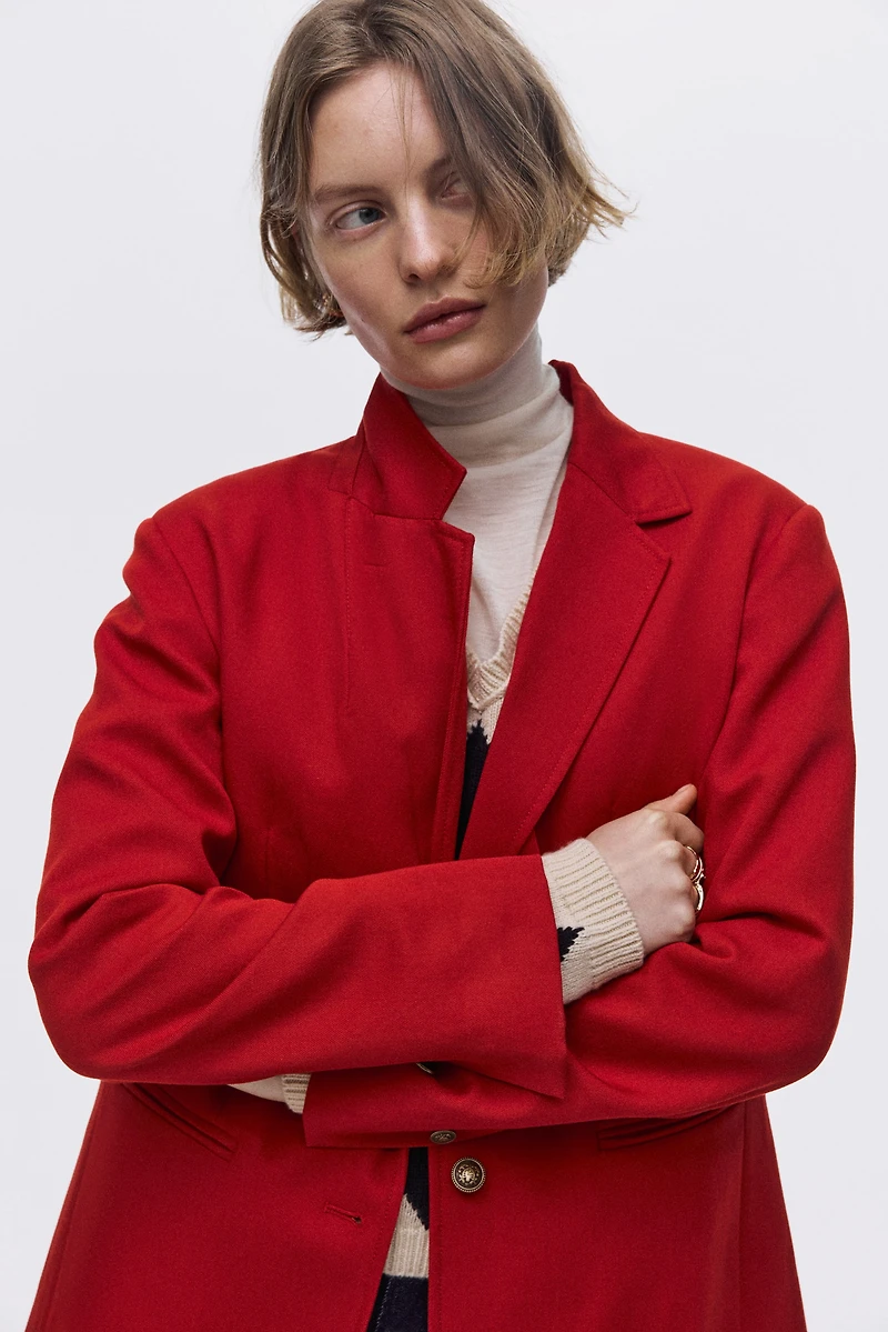 Veston à fermeture droite