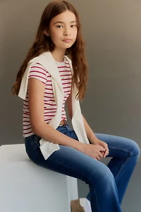 Jean taille basse avec jambes semi-évasées