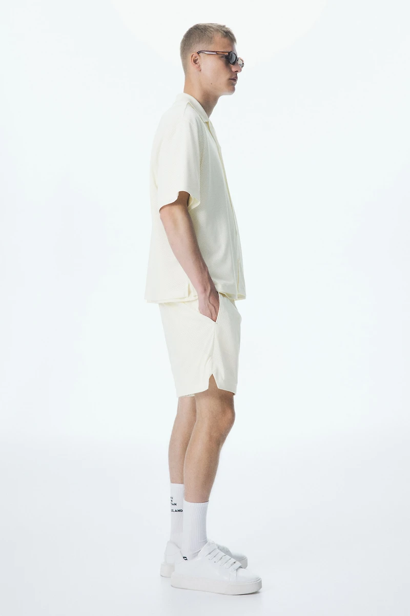 Chemise ample en filet avec col cubain