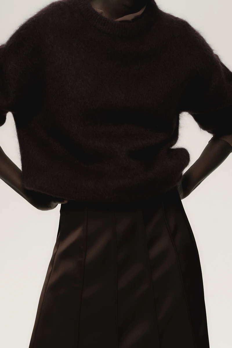 Jupe trapèze en satin