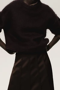 Jupe trapèze en satin