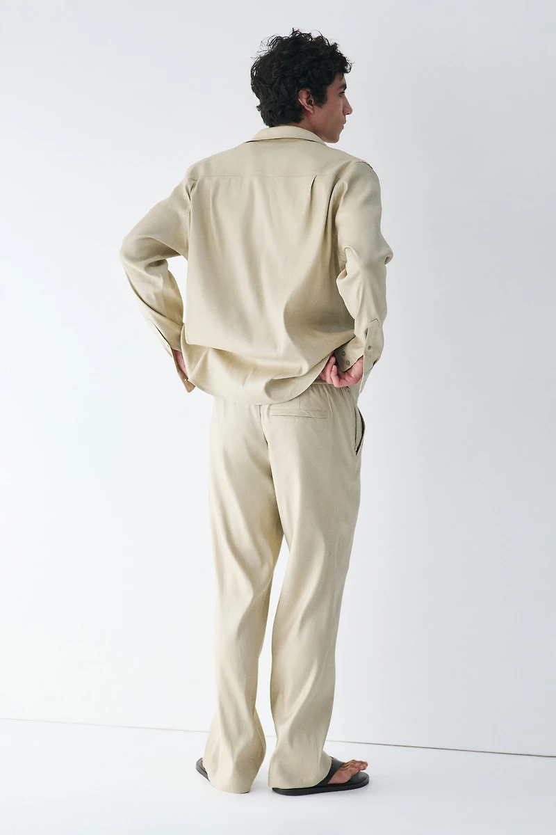 Easy Care Loose-Fit Linen-Blend Pants