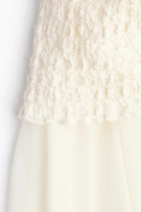 Dual-Fabric Bandeau Dress