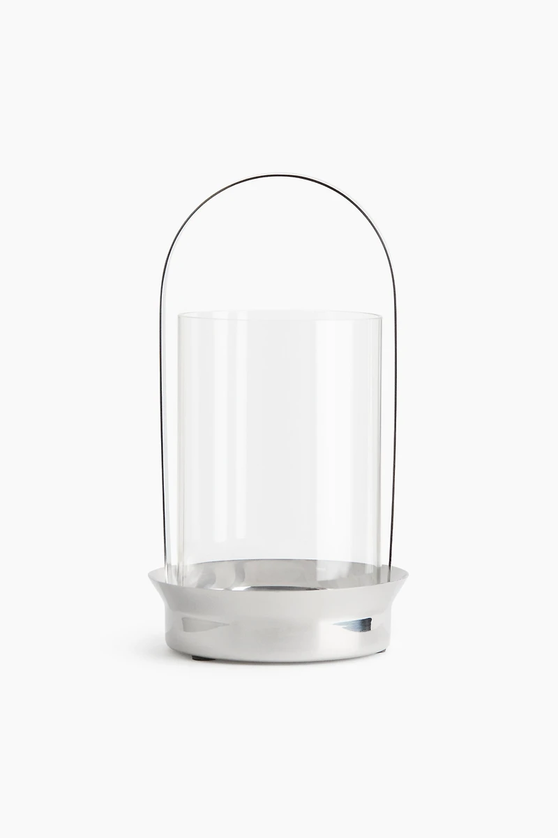 Small Glass Hurricane Candle Holder
