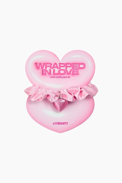 Heart-Detail Satin Scrunchie