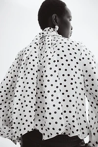 Tie-Neck Chiffon Blouse