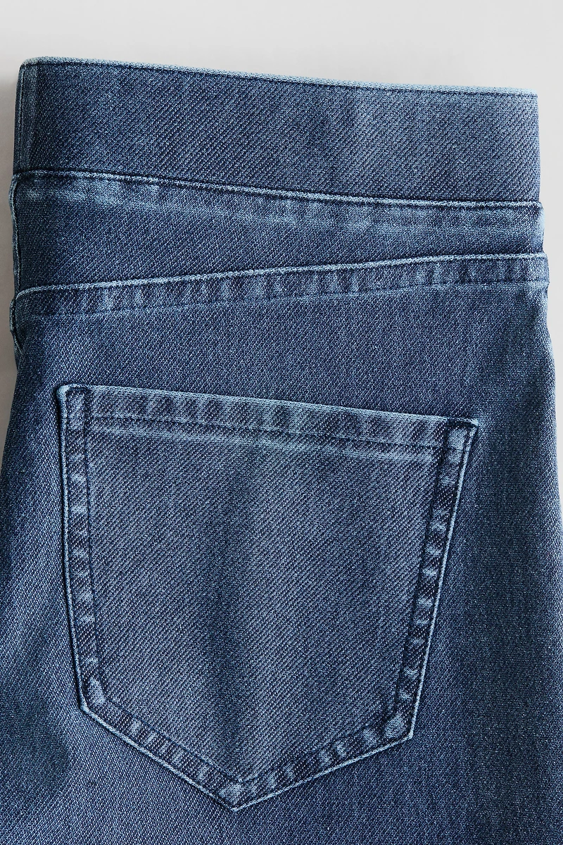 Denim-Look Wide-Leg Jeggings