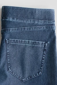 Denim-Look Wide-Leg Jeggings