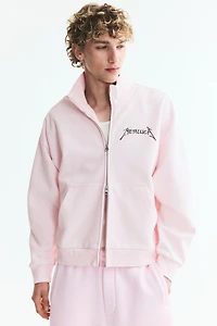 Oversized Printed Jacket with Zipper