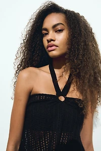 Pointelle Jersey Halterneck Top