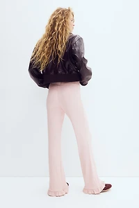 Pantalon évasé en tricot côtelé