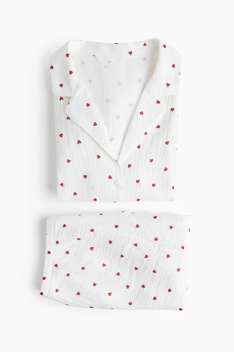 Pyjama MAMA en mousseline de coton