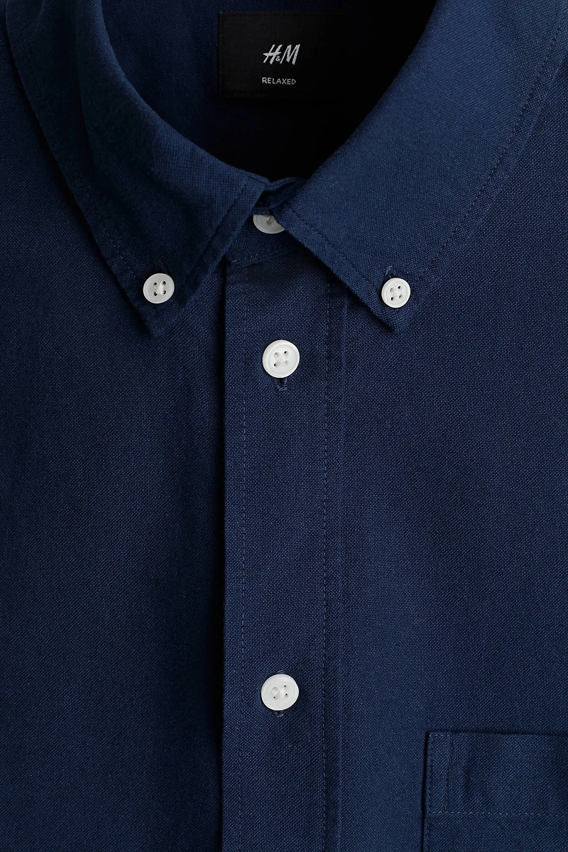 Relaxed-Fit Short-Sleeved Oxford Shirt