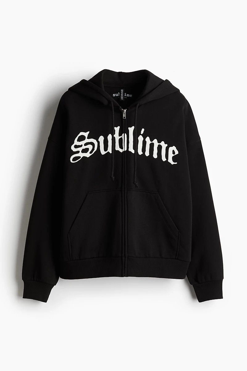 Oversized Hooded Jacket with Motif