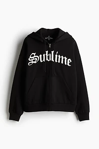 Oversized Hooded Jacket with Motif