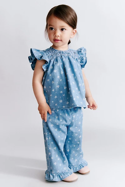 Ensemble 2 pièces en denim imprimé