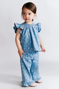 Ensemble 2 pièces en denim imprimé