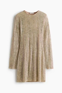 Embellished Lace Mini Dress