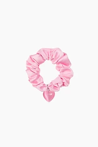 Heart-Detail Satin Scrunchie