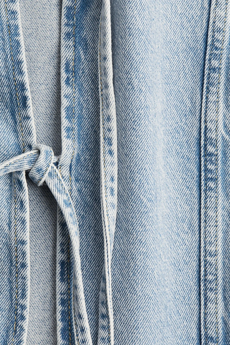 Tie-Front Denim Vest