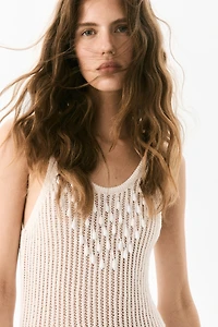 Bead-Embellished Knit Dress
