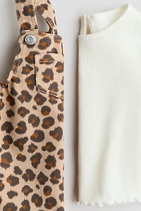 2-Piece Overall Dress and Top Set