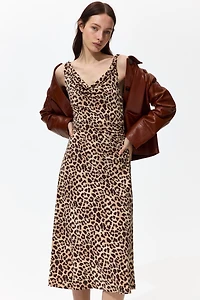 Cowl-Neck Jersey Dress