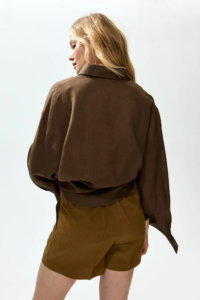 MAMA Linen-Blend Shorts