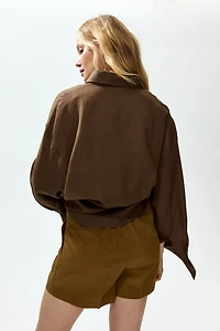 MAMA Linen-Blend Shorts