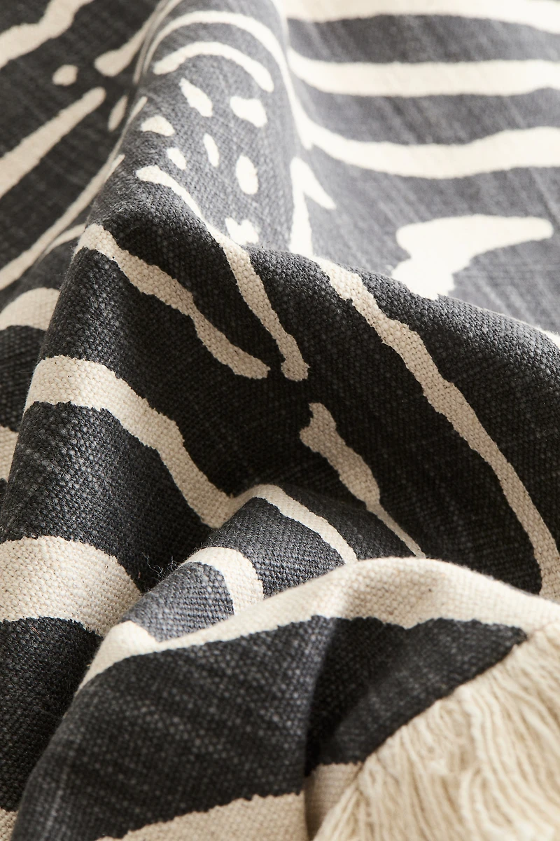 Cotton Cushion Cover with Fringe