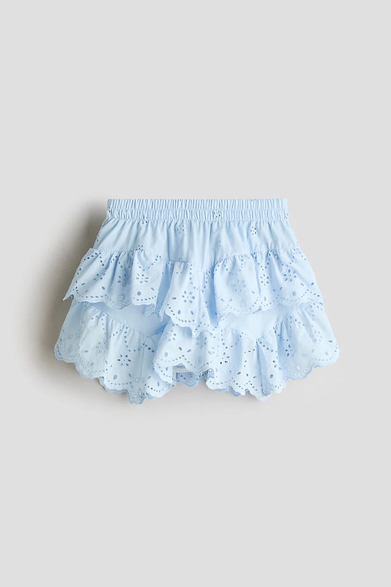 Cotton Skirt with Eyelet Embroidery