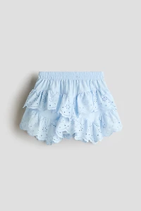 Cotton Skirt with Eyelet Embroidery