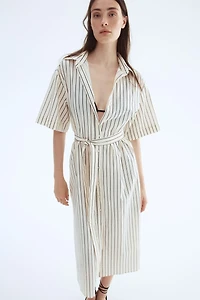 Robe chemisier en lin mélangé