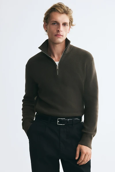 Regular-Fit Half-Zip Sweater