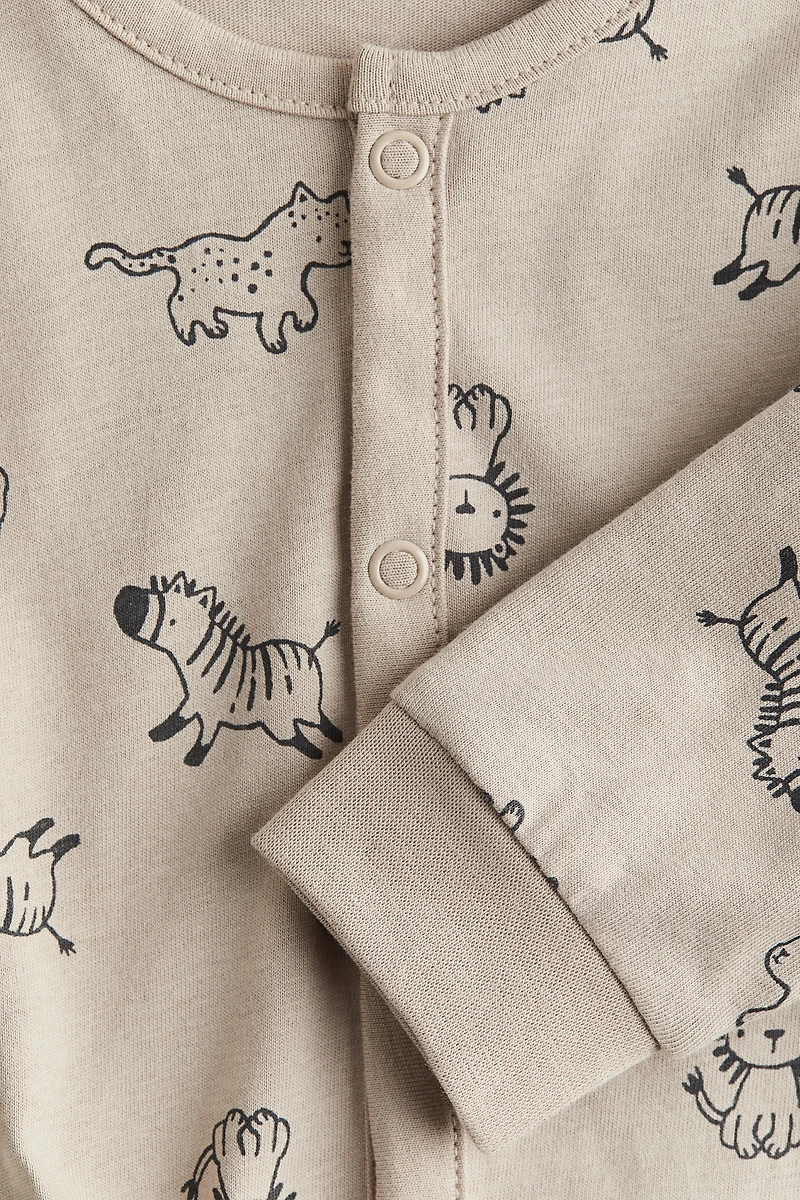 Printed Cotton Pajama Jumpsuit