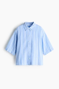 Oversized Linen-Blend Shirt