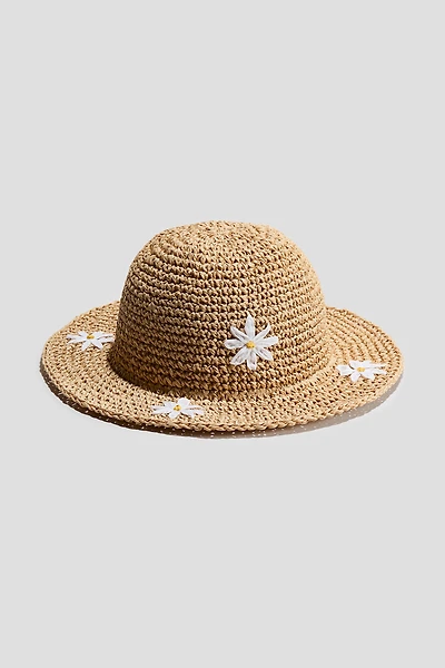 Chapeau de paille avec appliqués