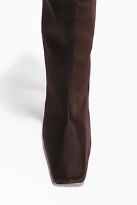 Satin Knee-High Boots