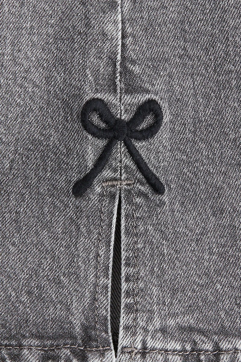 Embroidered-Detail Flared Jeans