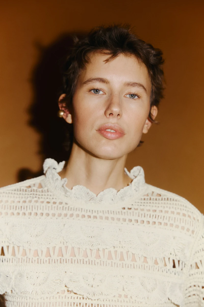 Crochet-Look Mini Dress