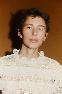 Crochet-Look Mini Dress