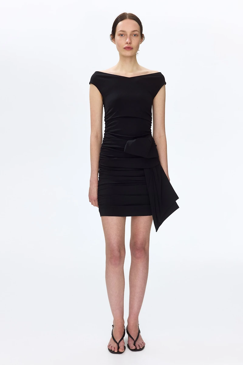 Draped Off-the-Shoulder Dress