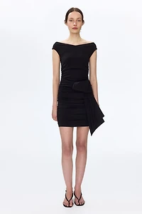 Draped Off-the-Shoulder Dress