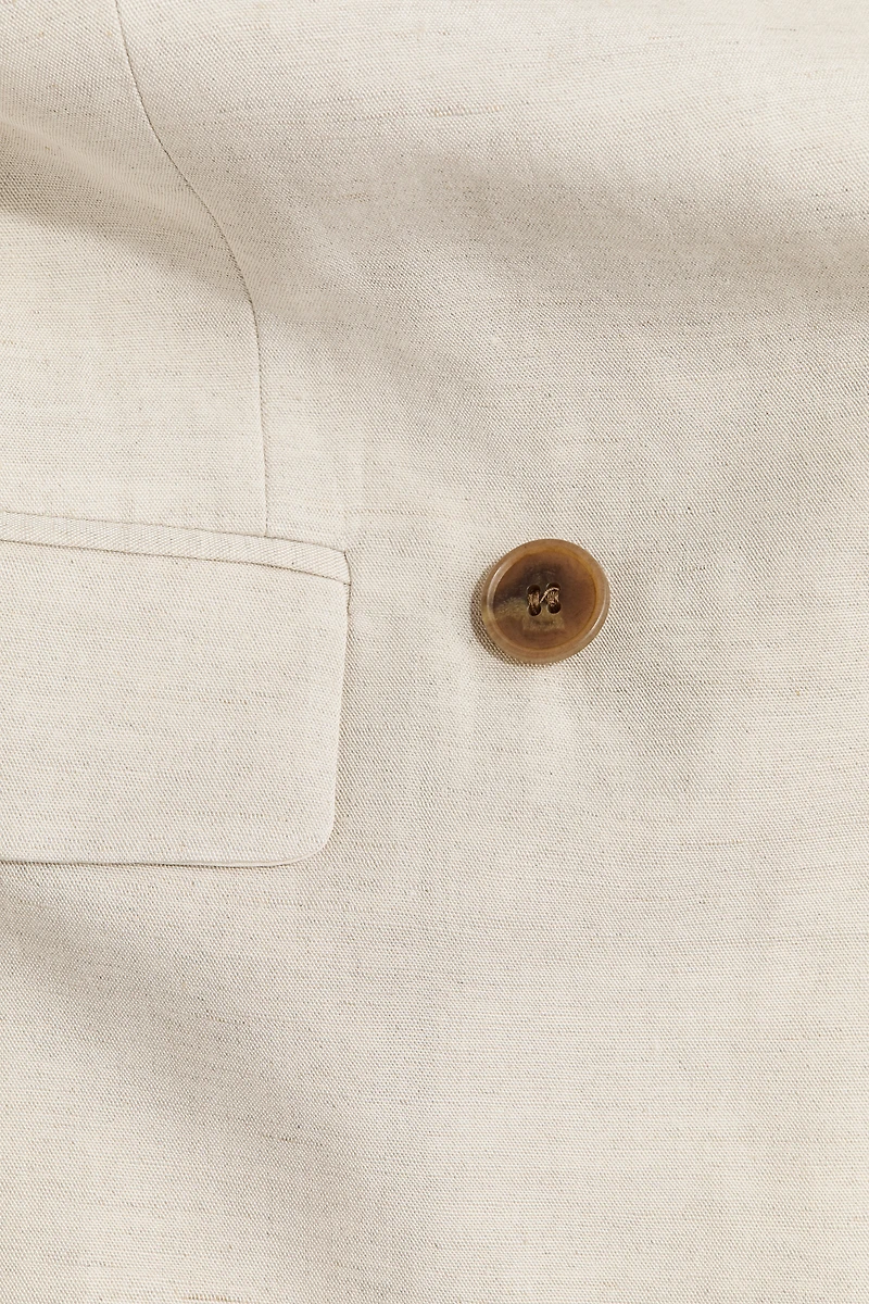 Veston à fermeture croisée en lin mélangé