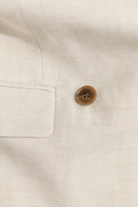 Veston à fermeture croisée en lin mélangé