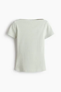 Boat-Neck Cotton Top