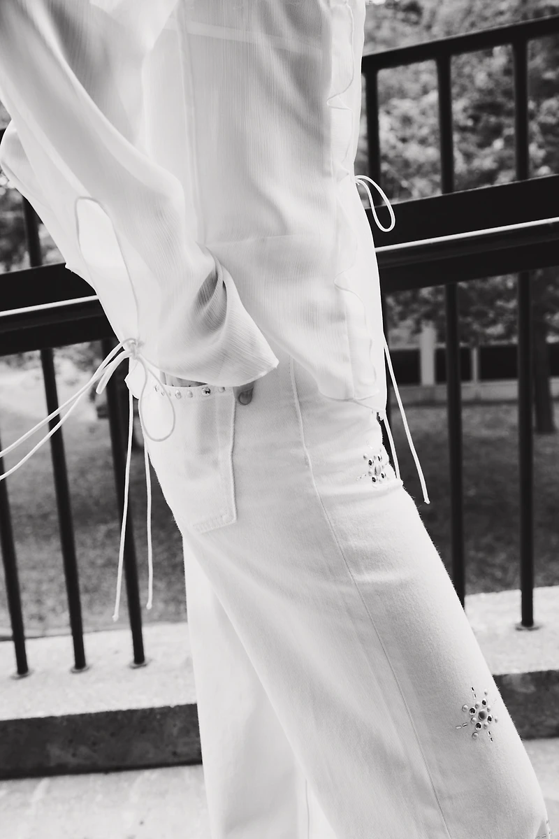 Studded Wide Ultra High Jeans