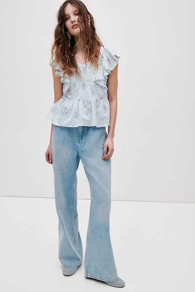 Haut volanté en coton