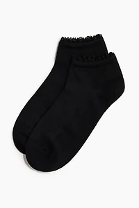 2-Pack Lace-Trimmed Ankle Socks