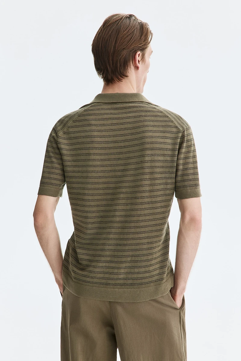 Regular-Fit Linen-Blend Polo Shirt